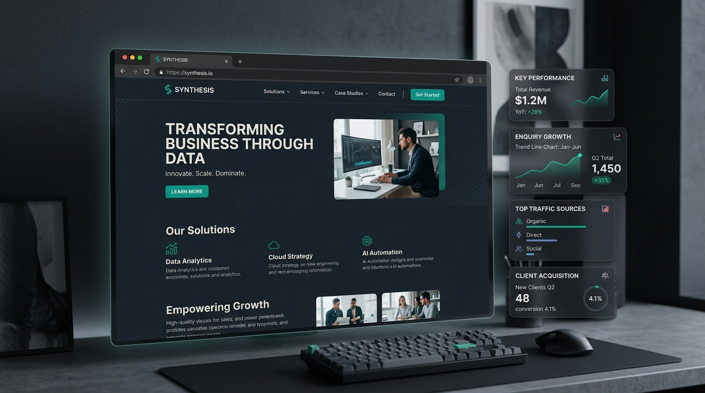 Modern business website preview created by Vignesh