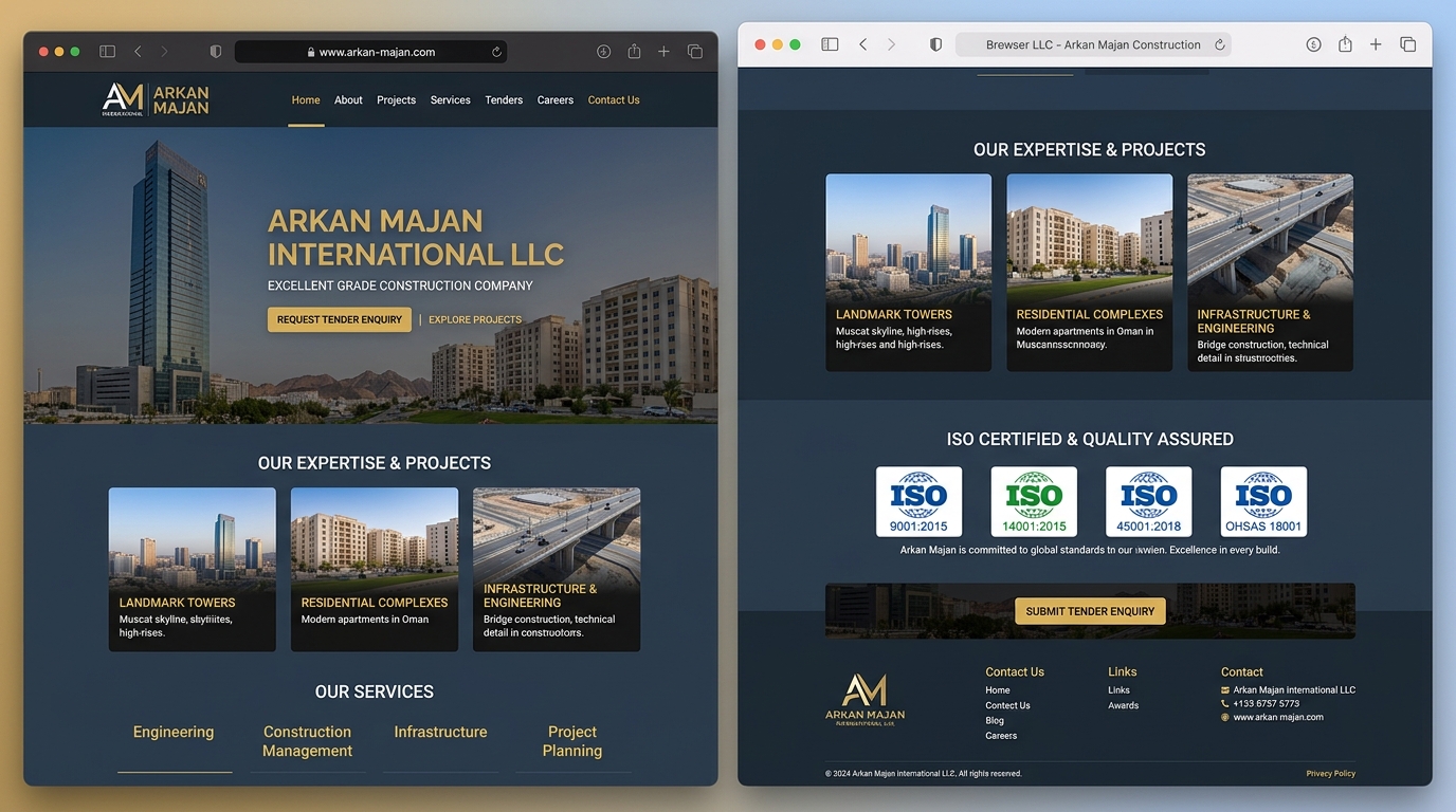 Arkan Majan International LLC Construction Website